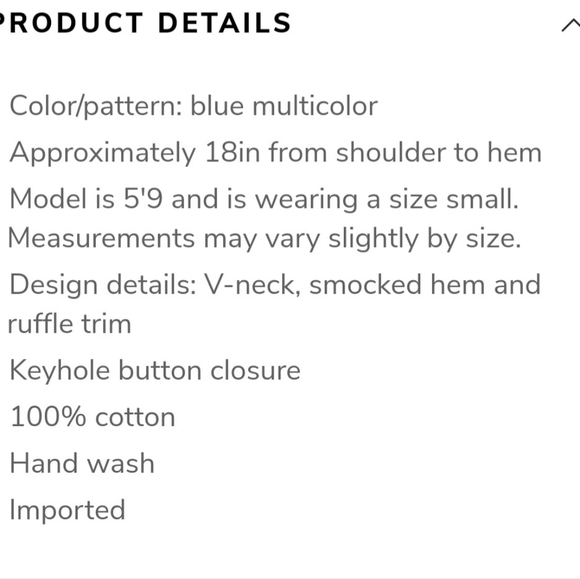 ❗️Sale❗️Linden Street Studio Smocked Crop Top - Picture 4 of 4